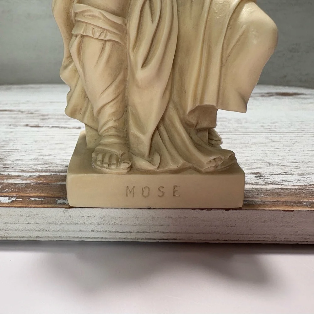 Mose Michelangelo Horns of Mose 10 Commandments Sculpture Figurine 5.5”